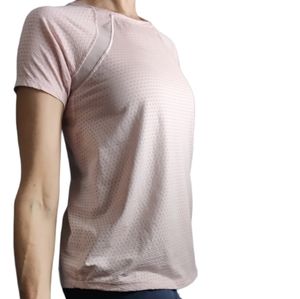 Athleta Chi Dot Mesh Train Tee Short Sleeve Blush Pink Women's Size XS